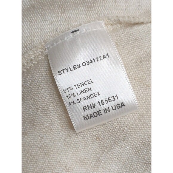 CALME by Johnny Was Sz L Tank Dress SOFT Tencel Linen Knit Cream Off White $148 - Picture 10 of 15